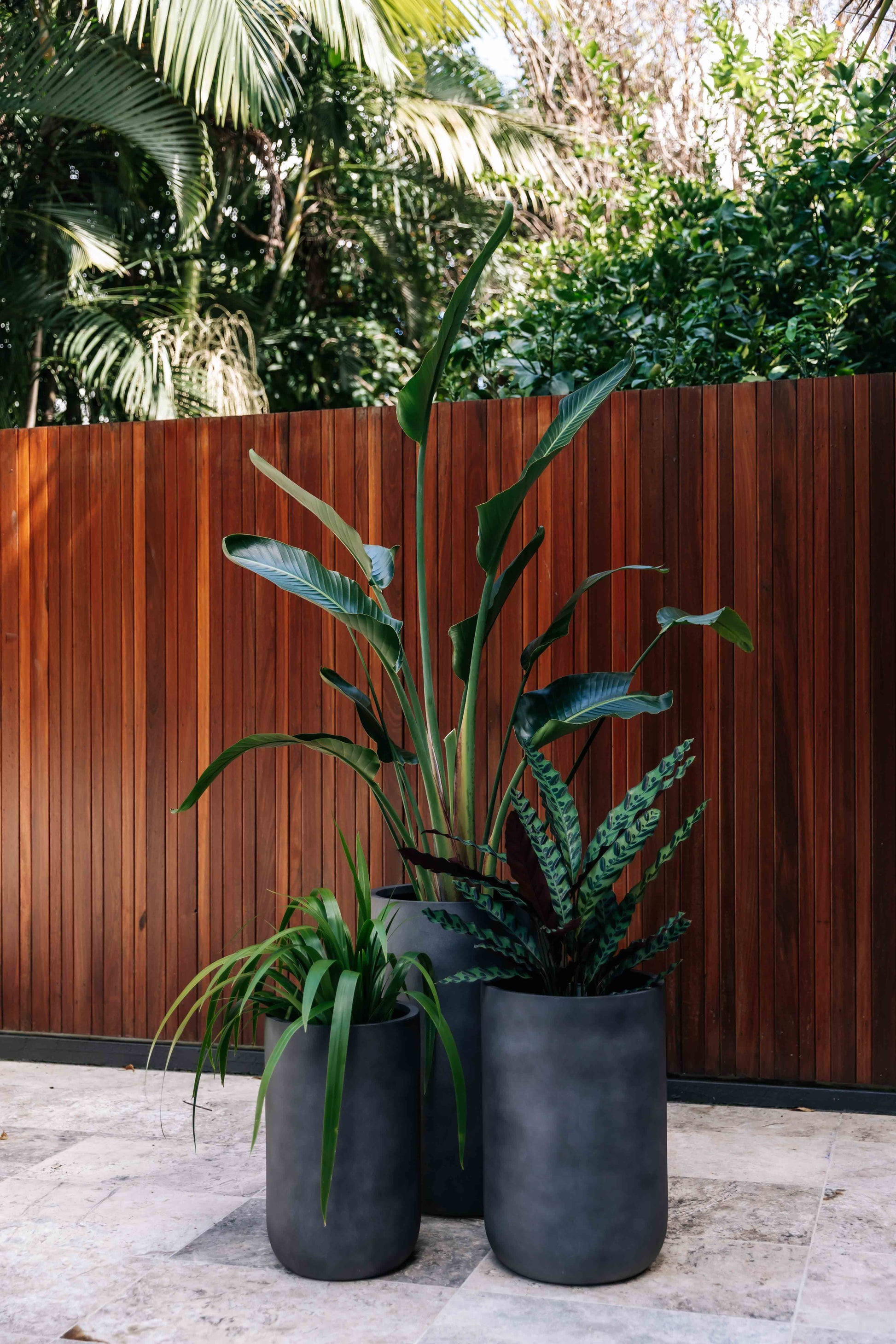 trio of outdoor plant pots The Trio Harmony Set – The Concrete Jungle